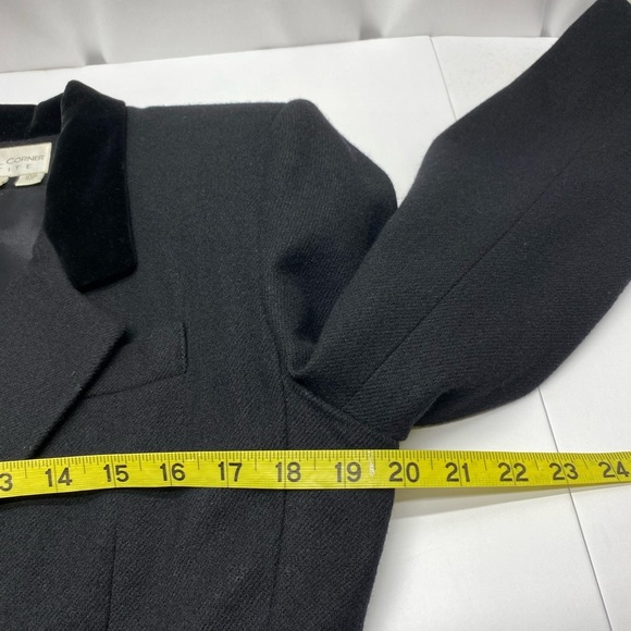 Casual Corner VNT Black Double-Breasted Blazer W 10P Velvet Collar Lined Pockets - Picture 8 of 15